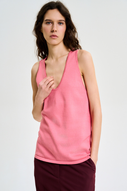 Майка вязаная LIGHT PINK